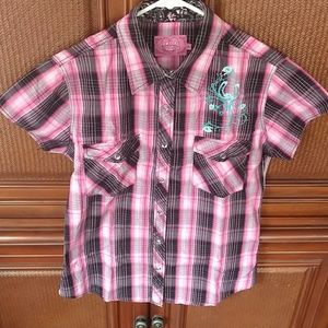 Cowgirl Hardware Horseshoe Design Embellished Top